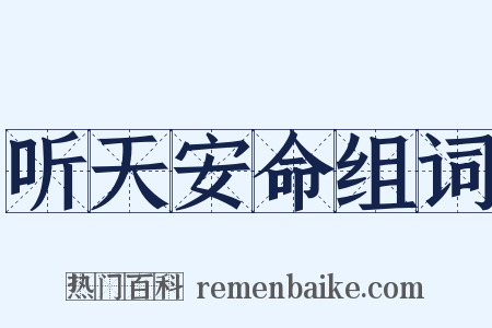 听天安命组词是什么意思的图片